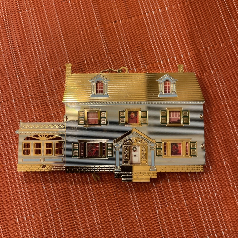 Bing & Grondahl Collection 1920s House Ornament Gold‎ W/painted Accents 2 Sided